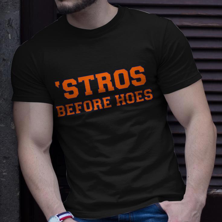 Baseball Stros Before Hoes Houston Unisex T-Shirt Gifts for Him