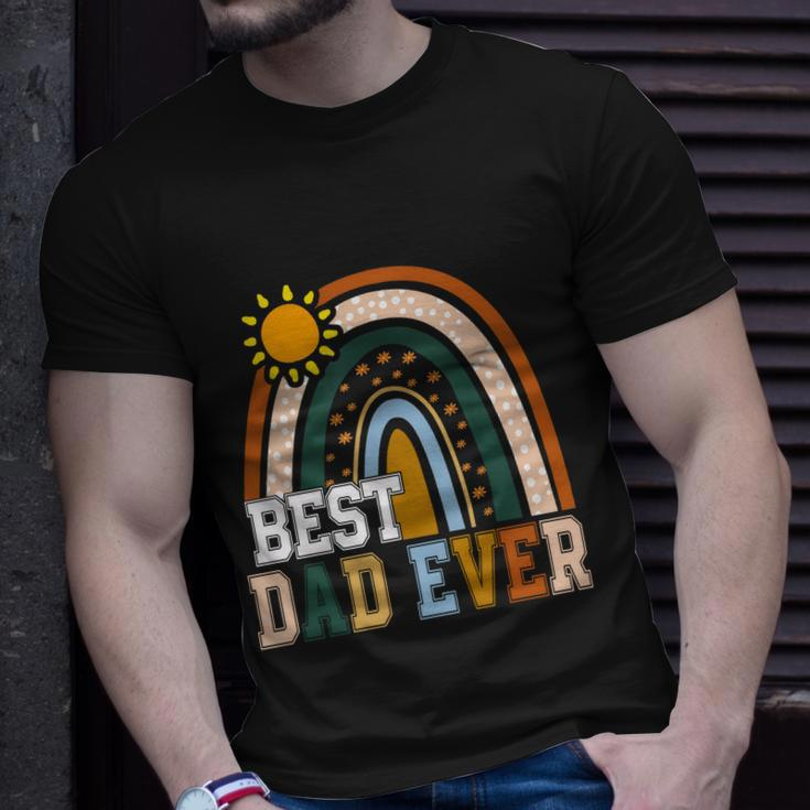 Best Dad Ever Rainbow Funny Fathers Day From Wife Daughter Gift Unisex T-Shirt Gifts for Him