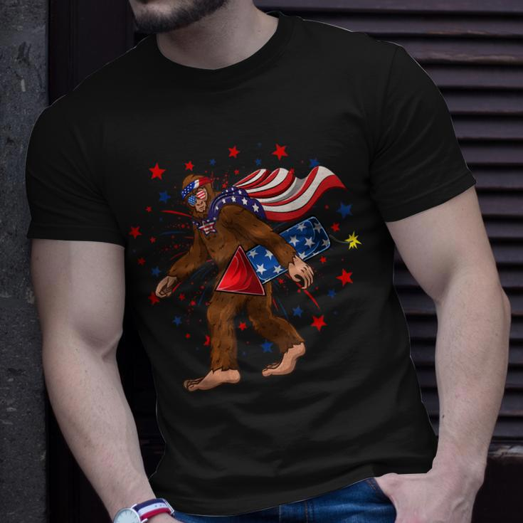 Bigfoot Fireworks 4Th Of July Boys Sasquatch T-shirt Gifts for Him