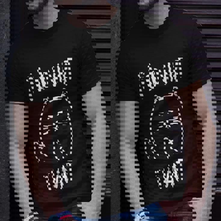 Black Cat I Do What I Want With My Cat Meow T-shirt Gifts for Him