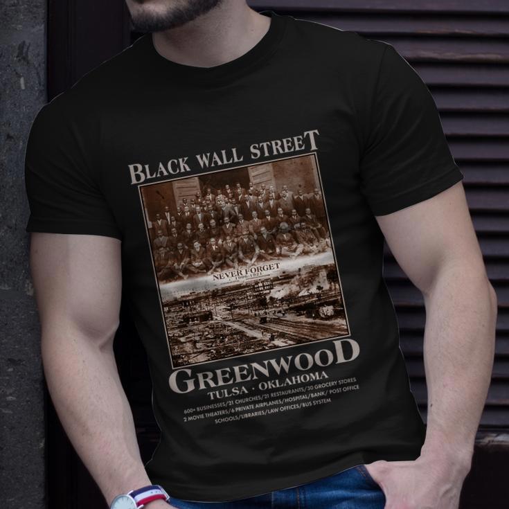 Black Wall Street Never Forget Greenwood Tulsa Oklahoma Tshirt Unisex T-Shirt Gifts for Him