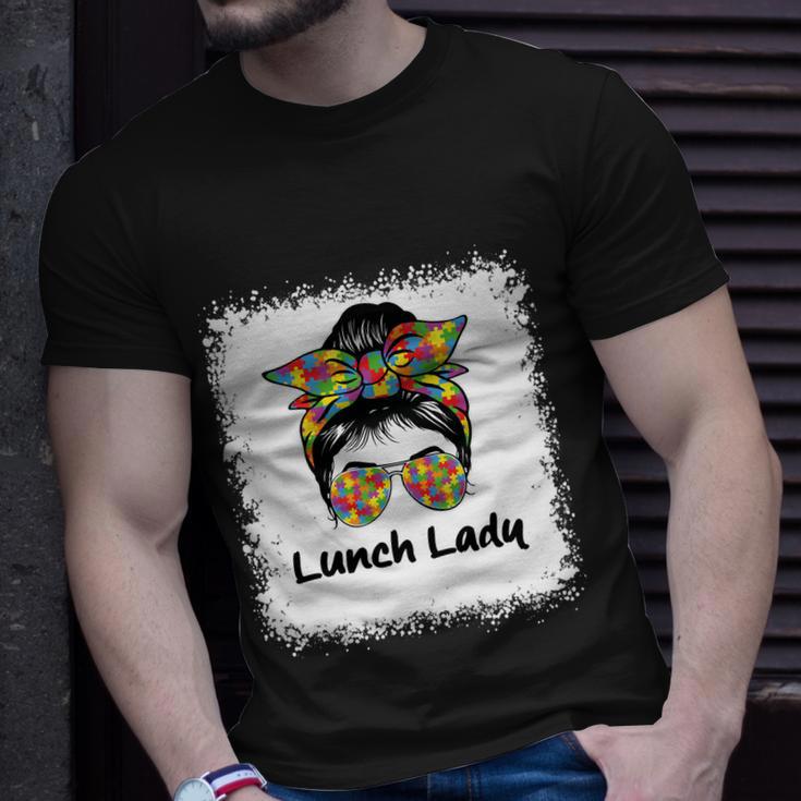 Bleached Lunch Lady Messy Hair Woman Bun Lunch Lady Life Gift Unisex T-Shirt Gifts for Him