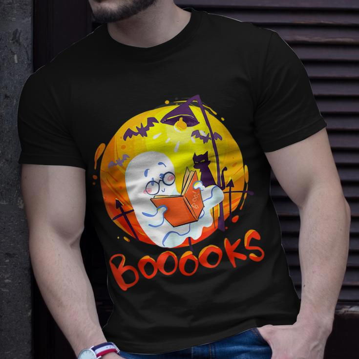 Booooks Ghost Halloween Teacher Book Library Reading T-shirt Gifts for Him