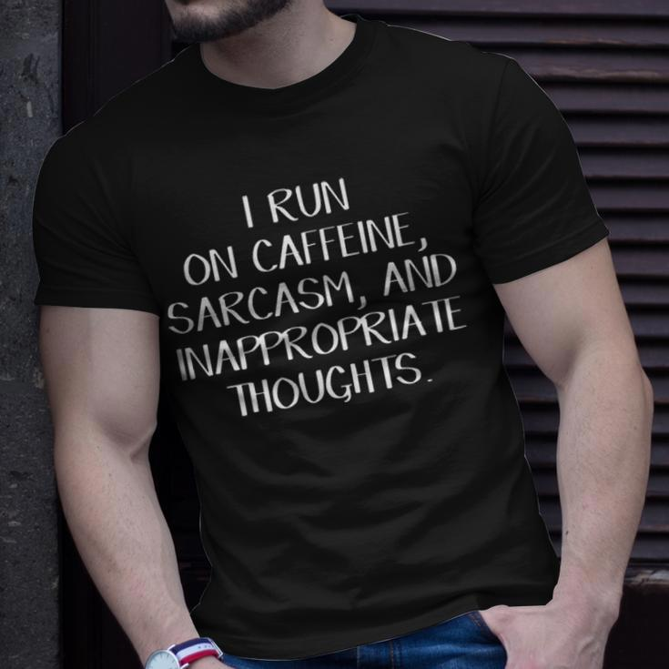 Caffeine Sarcasm And Inappropriate Thoughts Unisex T-Shirt Gifts for Him