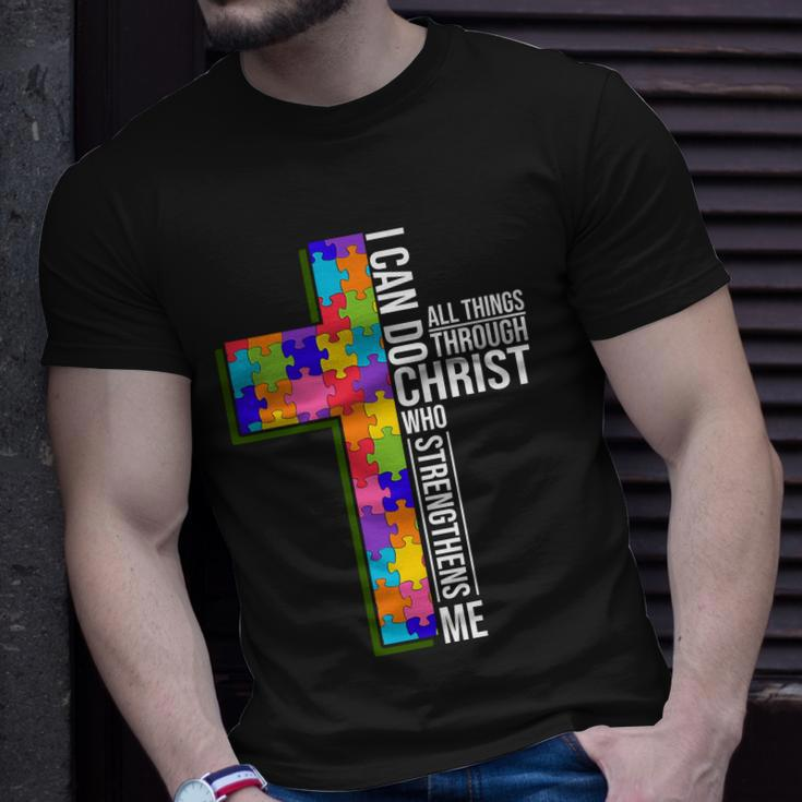 Can Do All Things Through Christ Autism Awareness Unisex T-Shirt Gifts for Him
