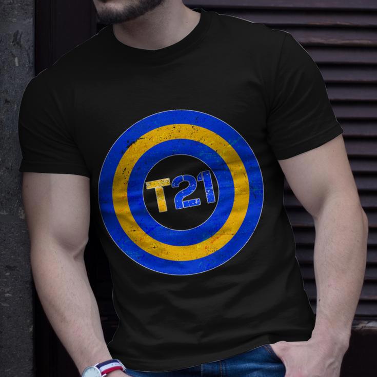 Captain T21 Shield - Down Syndrome Awareness Unisex T-Shirt Gifts for Him