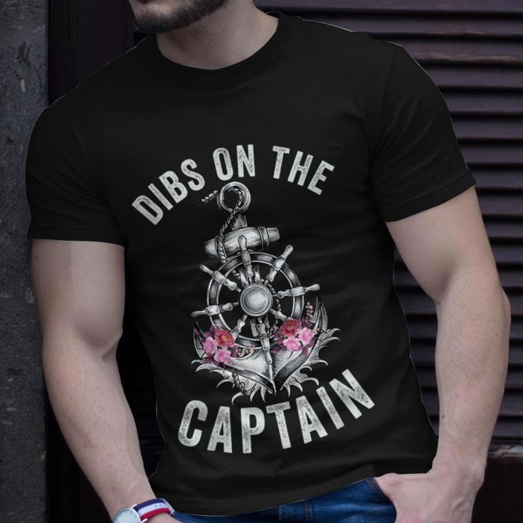Captain Wife Dibs On The Captain Flower Anchor T-shirt Gifts for Him