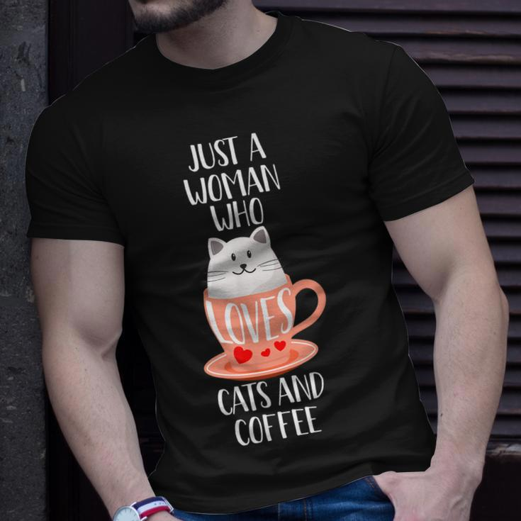Cat Just A Woman Who Loves Cats And Coffee T-shirt Gifts for Him