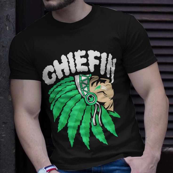 Chiefin Smoke Weed Native American Unisex T-Shirt Gifts for Him