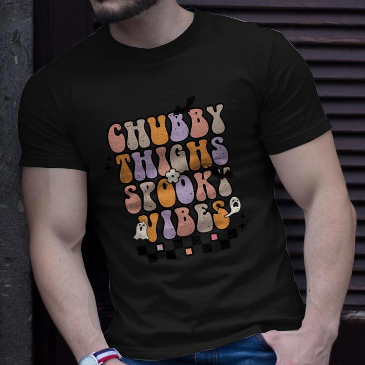 Chubby Thights And Spooky Vibes Halloween Groovy Unisex T-Shirt Gifts for Him