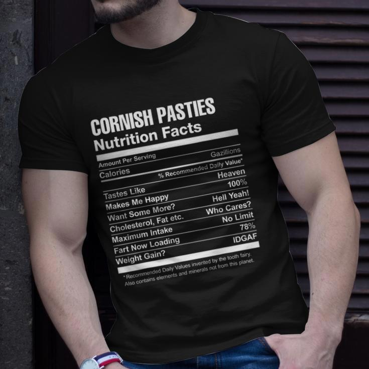 Cornish Pasties Nutrition Facts Funny Unisex T-Shirt Gifts for Him