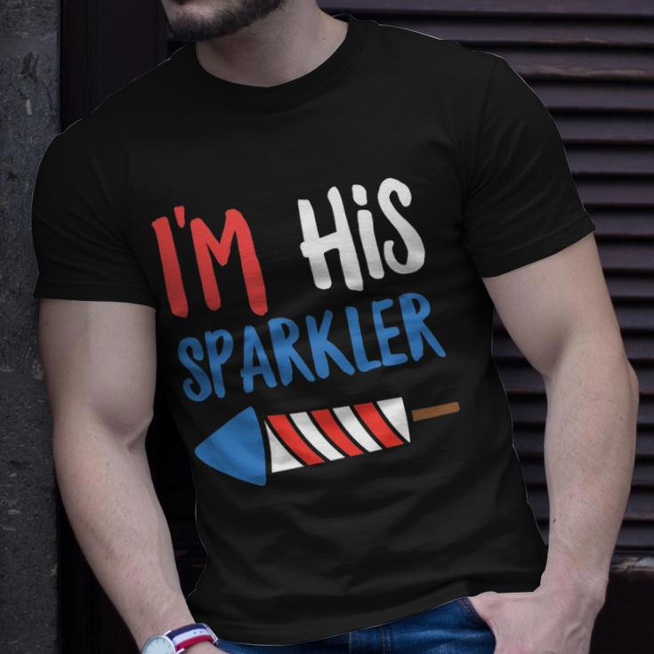 Couples Matching 4Th Of July - Im His Sparkler Unisex T-Shirt Gifts for Him