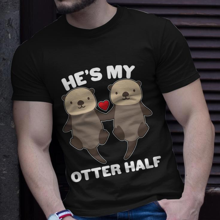 Cute Hes My Otter Half Matching Couples Shirts T-Shirt Gifts for Him