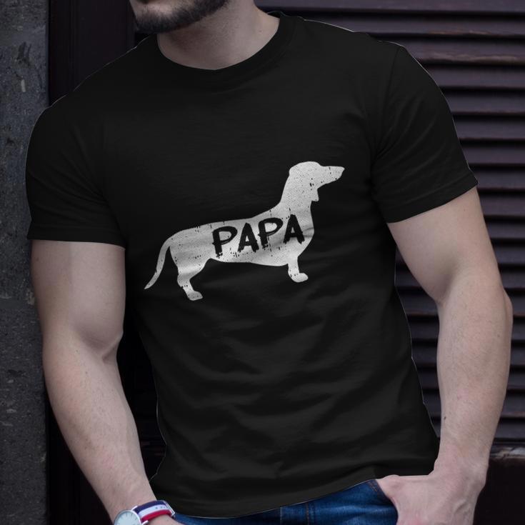 Dachshund Papa Dog Cute Puppy Doggie Animal Lover Doxie Dad Gift Unisex T-Shirt Gifts for Him