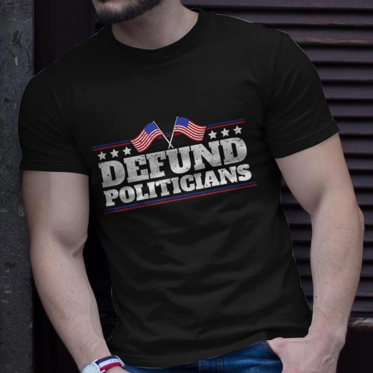 Defund Politicians American Flag Unisex T-Shirt Gifts for Him