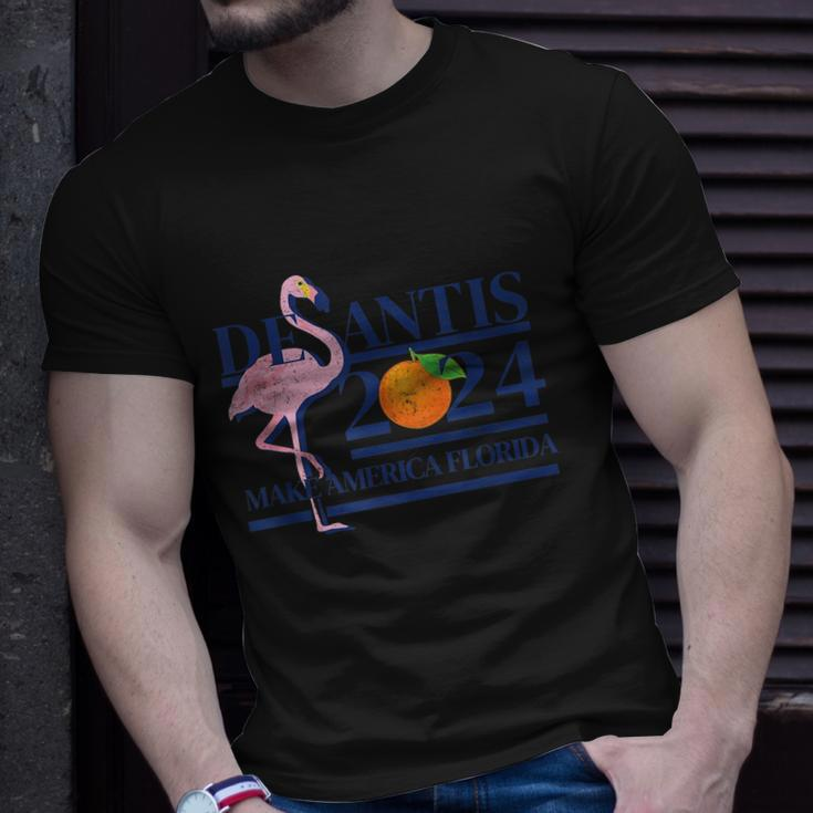 Desantis 2024 Make America Florida Flamingo Election Tshirt Unisex T-Shirt Gifts for Him