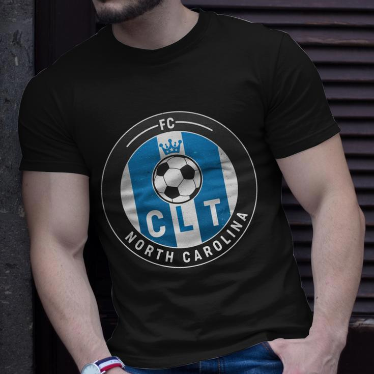 Distressed Charlotte North Carolina Clt Soccer Jersey V2 Unisex T-Shirt Gifts for Him
