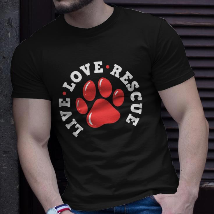 Dog Rescue Adopt Dog Paw Print Unisex T-Shirt Gifts for Him