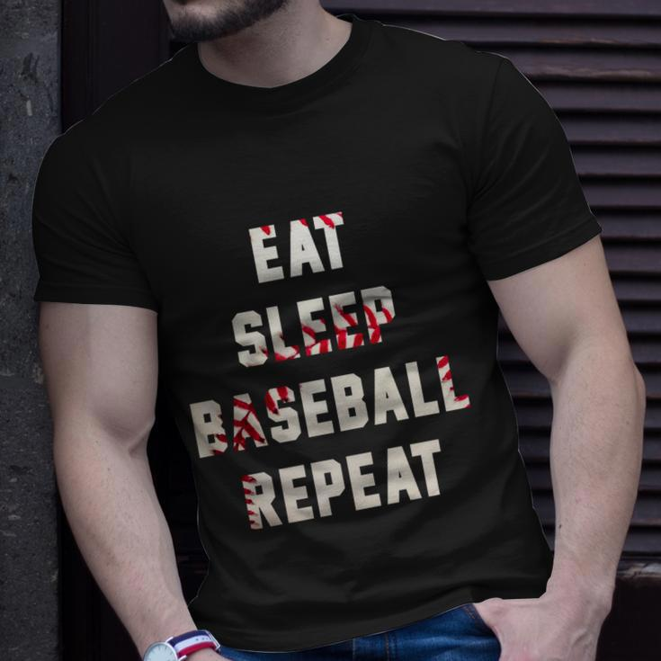 Eat Sleep Baseball Repeat Gift Baseball Player Fan Funny Gift Unisex T-Shirt Gifts for Him