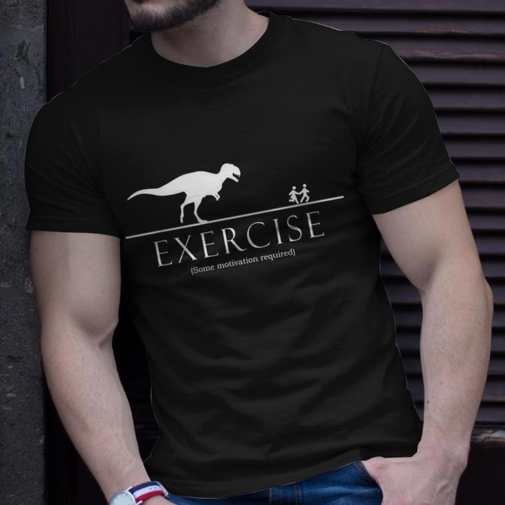 Exercise Some Motivation Required Running From Trex Unisex T-Shirt Gifts for Him