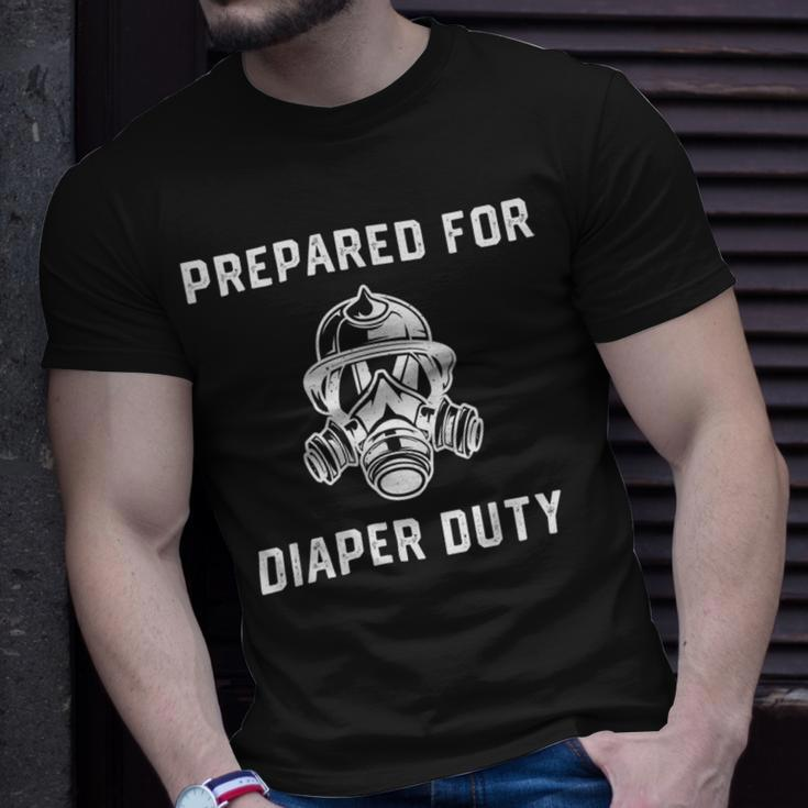 Firefighter Funny Firefighter New Dad Promoted Daddy Humor Fathers Day Unisex T-Shirt Gifts for Him
