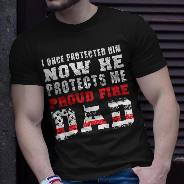 Firefighter Proud Fire Dad Fireman Father Of A Firefighter Dad Unisex T-Shirt Gifts for Him