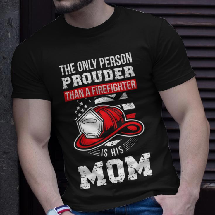 Firefighter Proud Firefighter Mom Fireman Mother Fireman Mama Unisex T-Shirt Gifts for Him