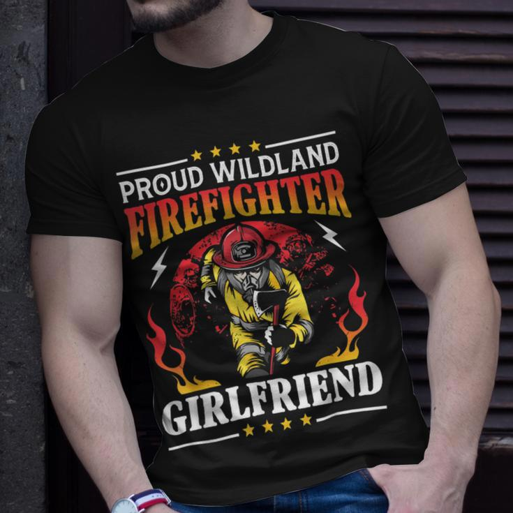 Firefighter Proud Wildland Firefighter Girlfriend Gift Unisex T-Shirt Gifts for Him