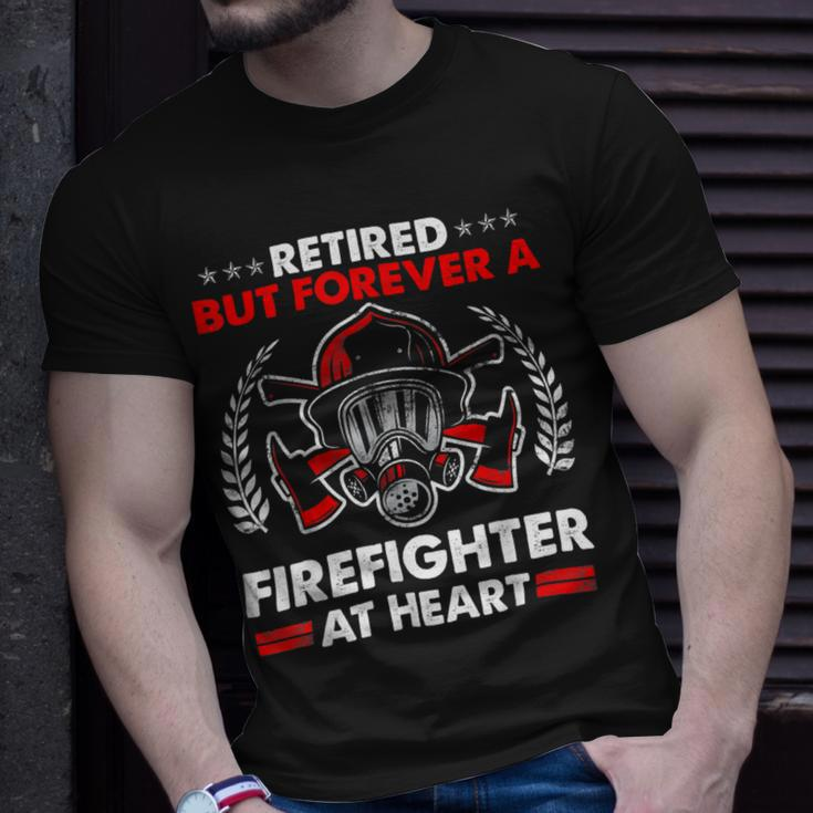 Firefighter Retired But Forever Firefighter At Heart Retirement V2 Unisex T-Shirt Gifts for Him
