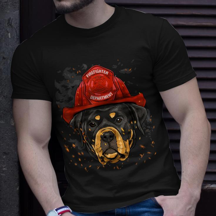 Firefighter Rottweiler Firefighter Rottweiler Dog Lover V2 Unisex T-Shirt Gifts for Him