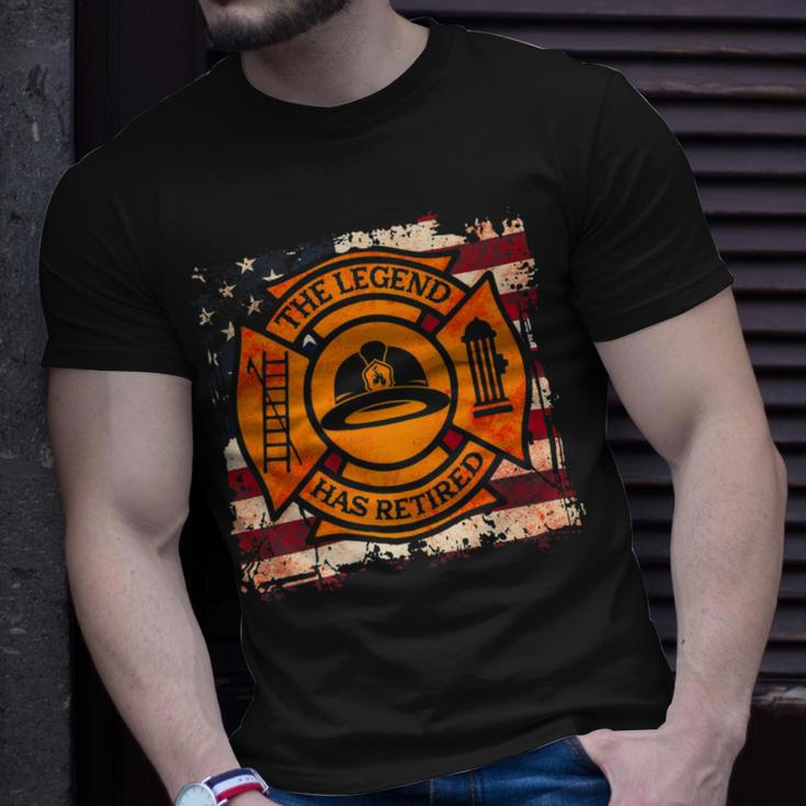 Firefighter The Legend Has Retired Fireman Firefighter _ Unisex T-Shirt Gifts for Him