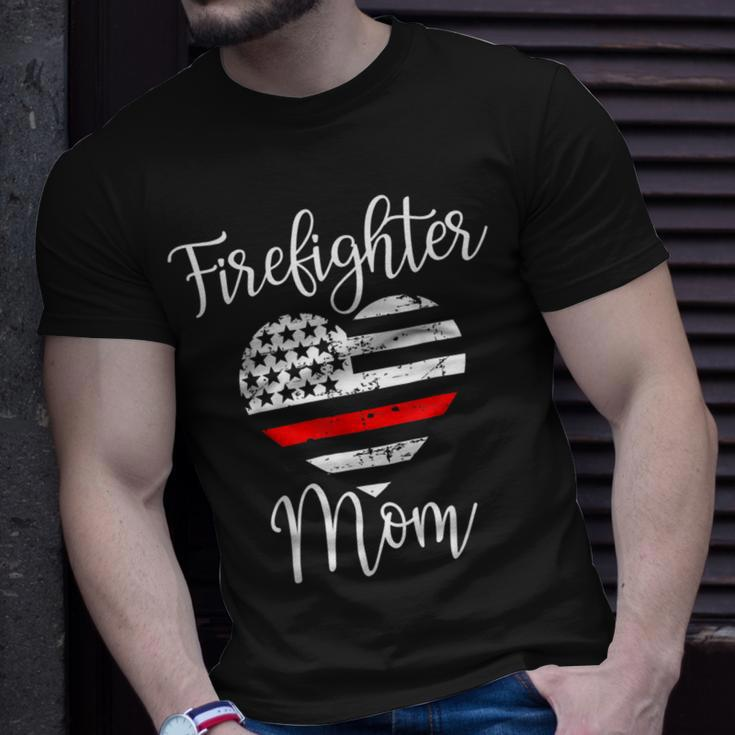 Firefighter Thin Red Line Firefighter Mom Gift From Son Fireman Gift Unisex T-Shirt Gifts for Him