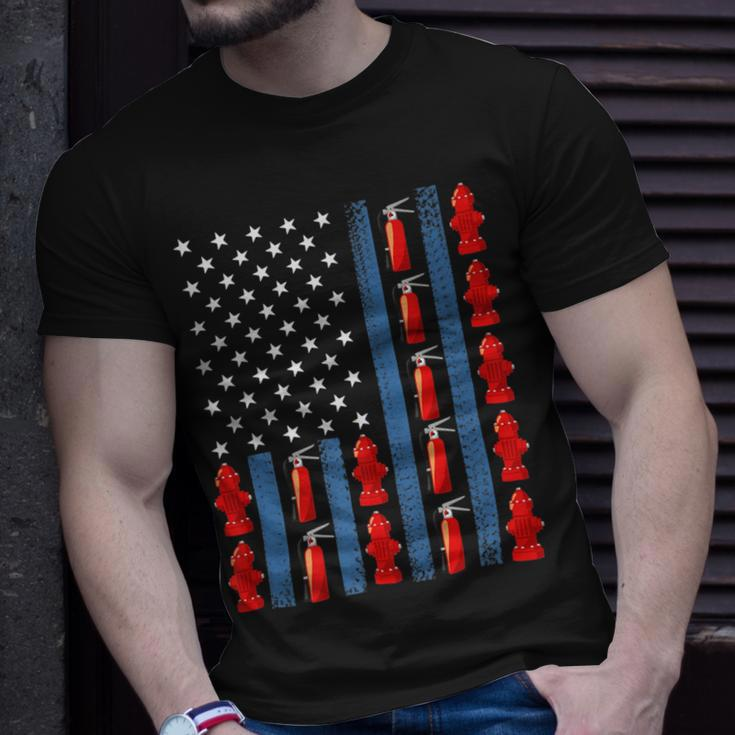 Firefighter Us American Flag Firefighter 4Th Of July Patriotic Man Woman Unisex T-Shirt Gifts for Him