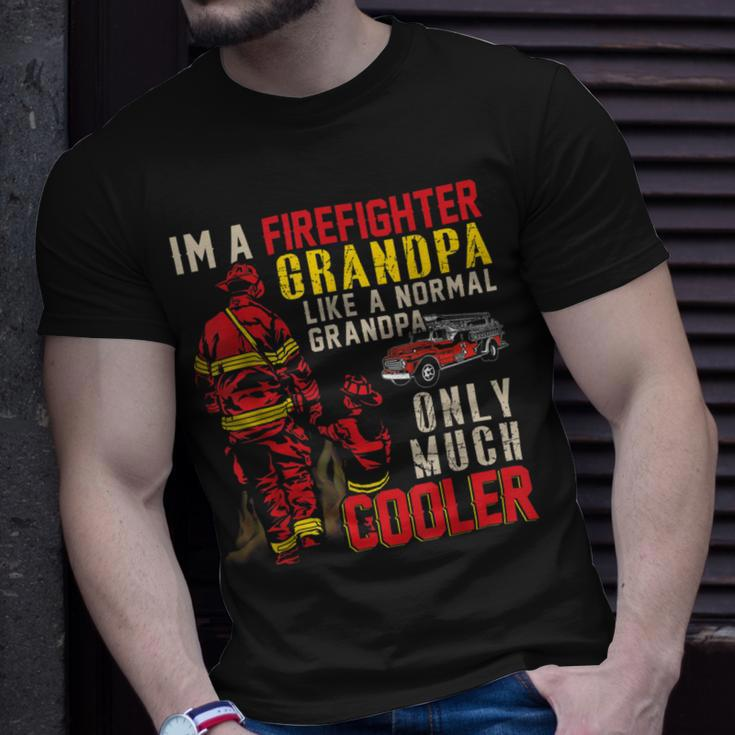 Firefighter Vintage Im A Firefighter Grandpa Definition Much Cooler Unisex T-Shirt Gifts for Him