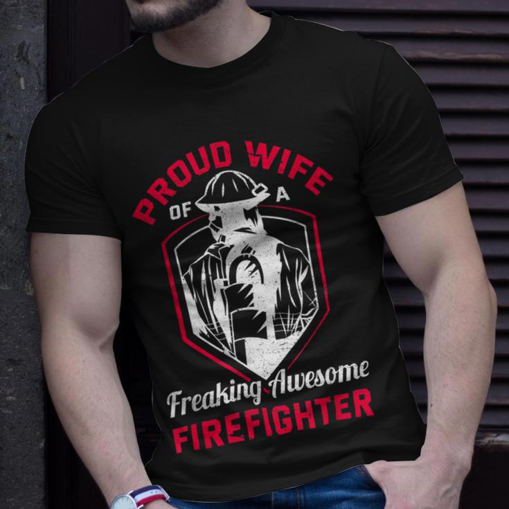 Firefighter Wildland Fireman Volunteer Firefighter Wife Fire Department V2 Unisex T-Shirt Gifts for Him