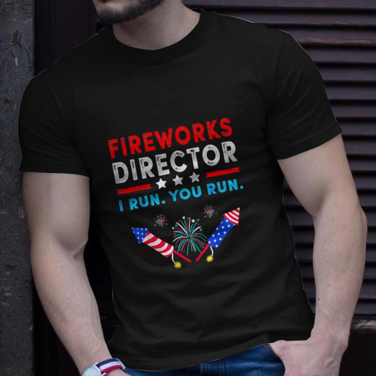 Firework Director Technician I Run You Run Unisex T-Shirt Gifts for Him