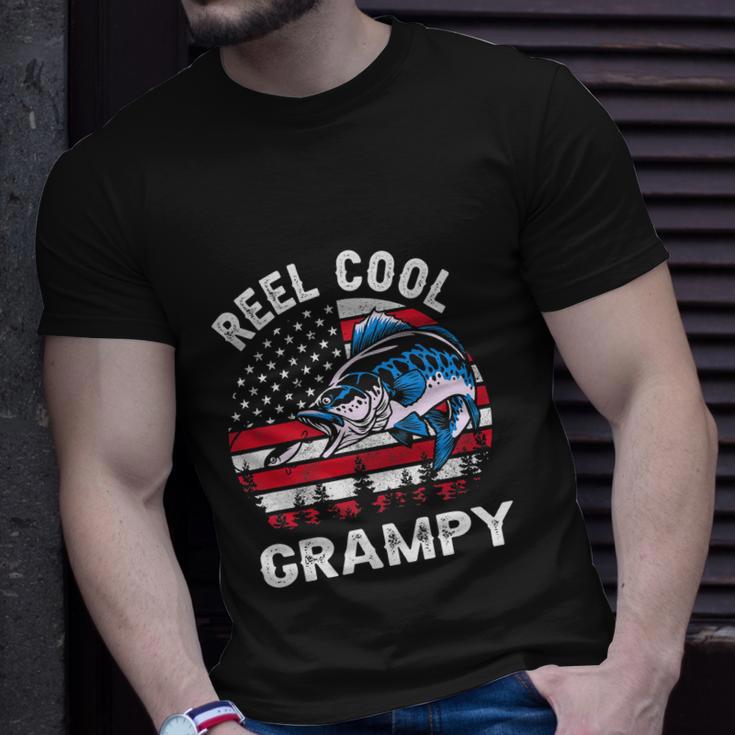 Flag Vintage Reel Cool Grampy Fishing For 4Th Of July Unisex T-Shirt Gifts for Him