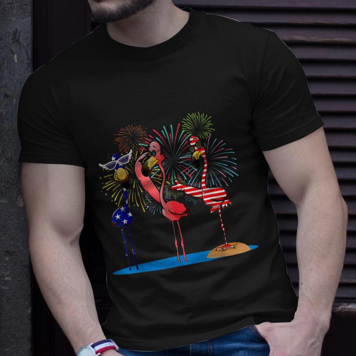 Flamingo 4Th Of July American Flag Flamingo Independence Unisex T-Shirt Gifts for Him