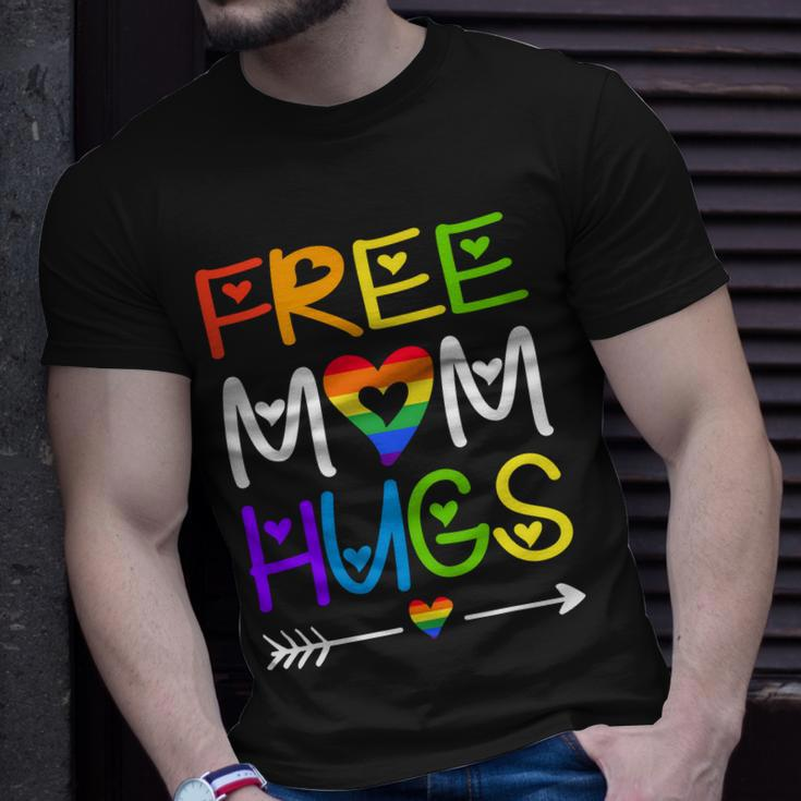 Free Mom Hugs Rainbow Heart Lgbt Pride Month Unisex T-Shirt Gifts for Him