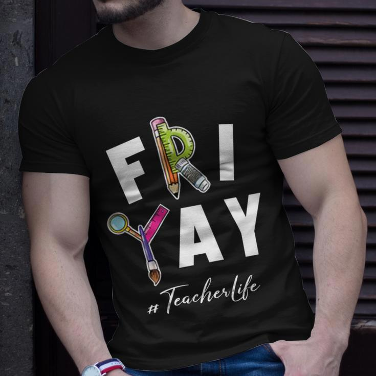 Frigiftyay Funny Teacher Life Weekend Back To School Funny Gift Meaningful Gift Unisex T-Shirt Gifts for Him
