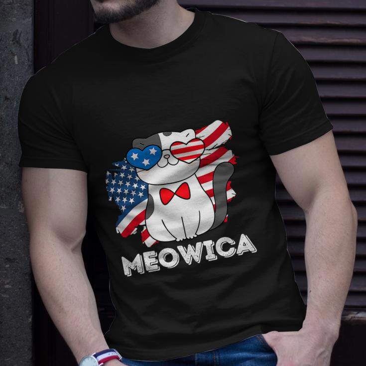 Funny 4Th Of July Great American Flag Cute Cat Unisex T-Shirt Gifts for Him