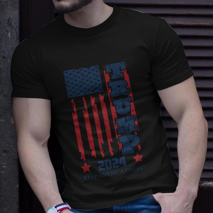Funny Anti Biden Donald J Trump Distressed Flag Pocket Unisex T-Shirt Gifts for Him