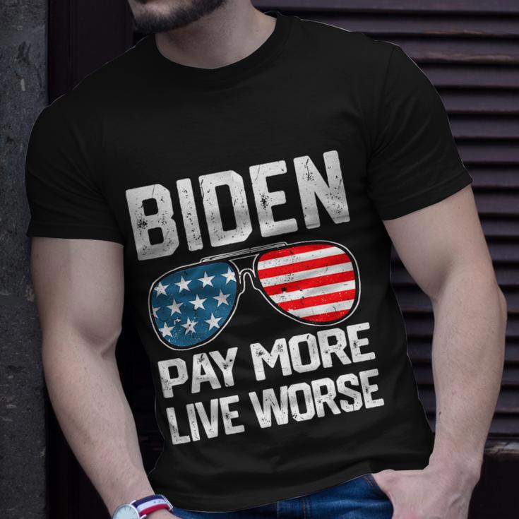 Funny Biden Pay More Live Worse Political Humor Sarcasm Sunglasses Design Unisex T-Shirt Gifts for Him