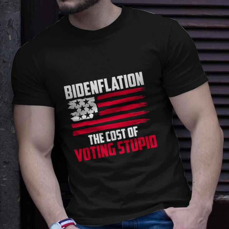 Funny Bidenflation The Cost Of Voting Stupid Anti Biden Unisex T-Shirt Gifts for Him