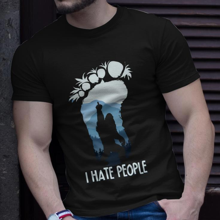 Funny Bigfoot I Hate People Unisex T-Shirt Gifts for Him