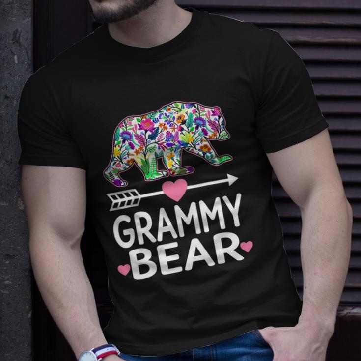 Funny Grammy Bear Mothers Day Floral Matching Family Outfits Unisex T-Shirt Gifts for Him