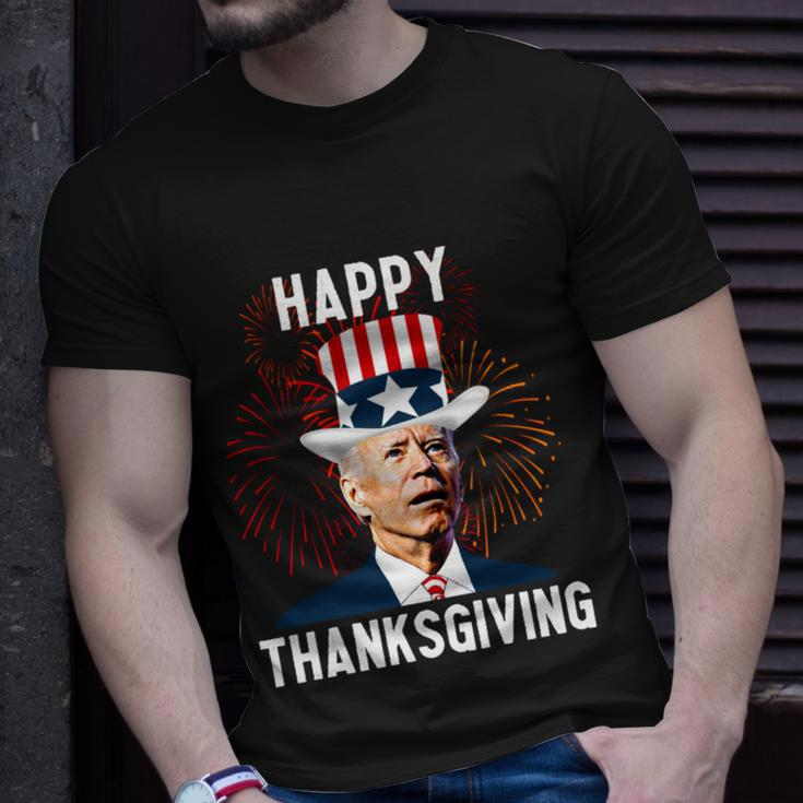 Funny Joe Biden Happy Thanksgiving For 4Th Of July Unisex T-Shirt Gifts for Him