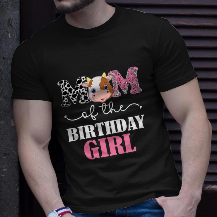 Funny Mom Of The Birthday Girl Tee Farm Cow Unisex T-Shirt Gifts for Him