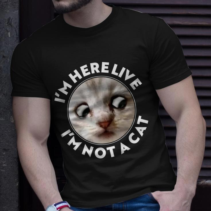 Funny Zoom Lawyer Cat Meme Im Here Live Im Not A Cat Tshirt Unisex T-Shirt Gifts for Him