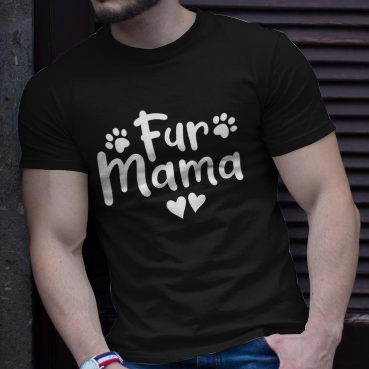 Fur Mama Paw Floral Design Dog Mom Mothers Day Unisex T-Shirt Gifts for Him